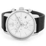 Calvin Klein City Chronograph Silver Dial Black Leather Strap Watch for Men - K2G271C6 Authentic Buy Shop Now