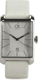 Calvin Klein Window White Dial White Leather Strap Watch for Men - K2M21120 Authentic Buy Shop Now