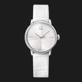 Calvin Klein Accent White Dial White Leather Strap Watch for Women - K2Y2Y1K6 Authentic Buy Shop Now