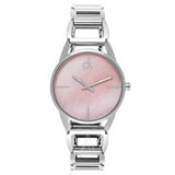 Calvin Klein Stately Pink Mother of Pearl Dial Silver Steel Strap Watch for Women - K3G2312E Authentic Buy Shop Now