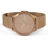 Calvin Klein Minimal Quartz Pink Gold Dial Pink Gold Mesh Bracelet Watch for Men - K3M11TFK Authentic Buy Shop Now