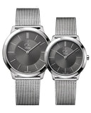 Calvin Klein Minimal Grey Dial Silver Mesh Bracelet Watch for Men - K3M21124 Authentic Buy Shop Now