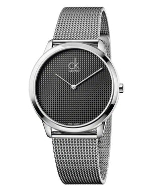 Calvin Klein Minimalist Black Dial Silver Mesh Bracelet Watch for Men - K3M2112X Authentic Buy Shop Now
