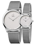 Calvin Klein Minimal White Dial Silver Mesh Bracelet Watch for Men - K3M2112Y Authentic Buy Shop Now
