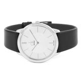 Calvin Klein Minimalist White Dial Black Leather Strap Watch for Men - K3M211C6 Authentic Buy Shop Now
