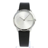 Calvin Klein Minimal Silver Dial Black Leather Strap Watch for Men - K3M211CY Authentic Buy Shop Now