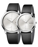 Calvin Klein Minimal Silver Dial Black Leather Strap Watch for Men - K3M221CY Authentic Buy Shop Now