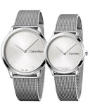 Calvin Klein Minimal SIlver Dial Silver Mesh Bracelet Watch for Women - K3M221Y6 Authentic Buy Shop Now