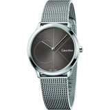 Calvin Klein Minimal Black Dial Silver Mesh Bracelet Watch for Women - K3M22123 Authentic Buy Shop Now