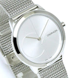 Calvin Klein Minimal Silver Dial Silver Mesh Bracelet Watch for Women - K3M2212Z Authentic Buy Shop Now