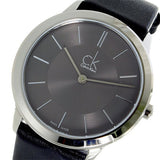 Calvin Klein Minimal Grey Dial Black Leather Strap Watch for Men - K3M221C4 Authentic Buy Shop Now