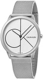 Calvin Klein Minimal White Dial Silver Mesh Bracelet Watch for Men - K3M5115X Authentic Buy Shop Now