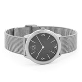 Calvin Klein Minimal Grey Dial Silver Mesh Bracelet Watch for Men - K3M52154 Authentic Buy Shop Now