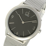 Calvin Klein Minimal Grey Dial Silver Mesh Bracelet Watch for Men - K3M52154 Authentic Buy Shop Now
