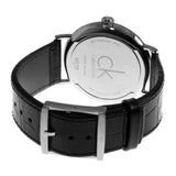 Calvin Klein Surround Silver Dial Black Leather Strap Watch for Men - K3W211C6 Authentic Buy Shop Now