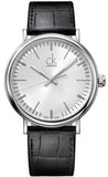 Calvin Klein Surround Silver Dial Black Leather Strap Watch for Men - K3W211C6 Authentic Buy Shop Now