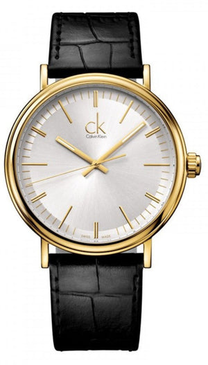 Calvin Klein Surround Silver Dial Black Leather Strap Watch for Men - K3W215C6 Authentic Buy Shop Now