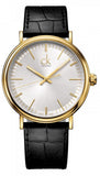 Calvin Klein Surround Silver Dial Black Leather Strap Watch for Men - K3W215C6 Authentic Buy Shop Now