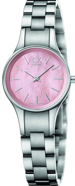Calvin Klein Simplicity Pink Dial Silver Steel Strap Watch for Women - K432314E Authentic Buy Shop Now