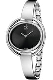Calvin Klein Impetuous Black Dial Silver Steel Strap Watch for Women - K4F2N111 Authentic Buy Shop Now