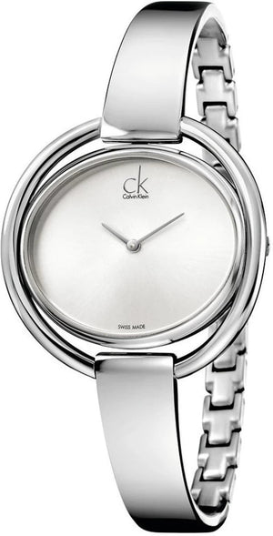 Calvin Klein Impetuous Silver Dial Silver Steel Strap Watch for Women - K4F2N116 Authentic Buy Shop Now