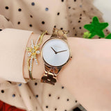 Calvin Klein Snake Silver Dial Rose Gold Steel Strap Watch For Women - K6E23646 Authentic Buy Shop Now