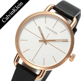 Calvin Klein Even White Dial Black Leather Strap Watch for Women - K7B236C6 Authentic Buy Shop Now