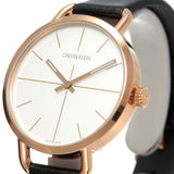 Calvin Klein Even White Dial Black Leather Strap Watch for Women - K7B236C6 Authentic Buy Shop Now
