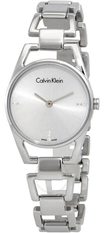 Calvin Klein Dainty Diamonds Silver Dial Sliver Steel Strap Watch for Women - K7L2314T Authentic Buy Shop Now