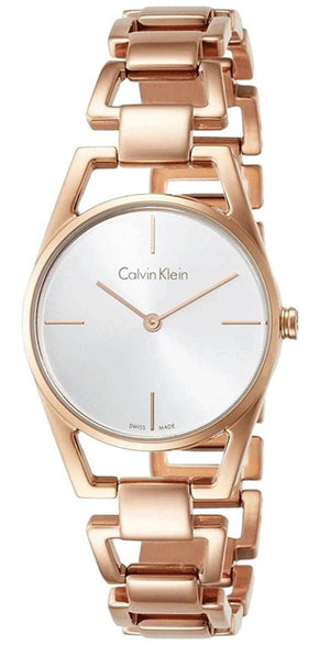 Calvin Klein Dainty White Dial Rose Gold Steel Strap Watch for Women - K7L23646 Authentic Buy Shop Now