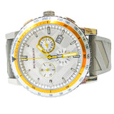 Burberry Belt Chronograph Silver Dial Brown Rubber Strap Watch For Men - BU9811 Authentic Buy Shop Now