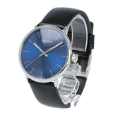 Calvin Klein High Noon Quartz Blue Dial Black Leather Strap Watch for Men - K8M211CN Authentic Buy Shop Now