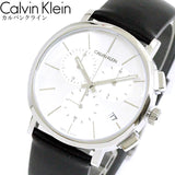 Calvin Klein Posh Silver Dial Black Leather Strap Watch for Men - K8Q371C6 Authentic Buy Shop Now