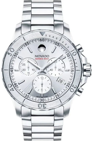 Movado Series 800 Chronograph Silver Dial Silver Steel Strap Watch For Men - 2600111 Authentic Buy Shop Now