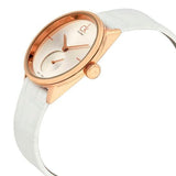 Calvin Klein Accent Silver Dial White Leather Strap Watch for Women - K2Y216K6 Authentic Buy Shop Now