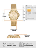 Michael Kors Lennox Three-Hand Gold Dial Gold Mesh Bracelet Watch For Women - MK7335 Authentic Buy Shop Now
