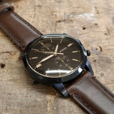 Fossil Townsman Chronograph Black Dial Brown Leather Strap Watch for Men - FS5437 Authentic Buy Shop Now