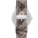 Burberry The City Beige Dial Chequered Brown Leather Strap Watch for Women - BU9029 Authentic Buy Shop Now