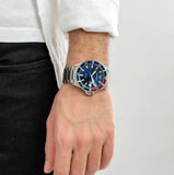 Emporio Armani Diver Quartz Blue Dial Silver Steel Strap Watch For Men - AR11339 Authentic Buy Shop Now