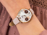 Fossil Jacqueline Three Hand Mother of Pearl Dial Pink Leather Strap Watch for Women - ES4671 Authentic Buy Shop Now