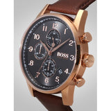 Hugo Boss Navigator Grey Dial Brown Leather Strap Watch for Men - 1513496 Authentic Buy Shop Now