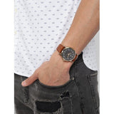 Citizen Eco Drive Multi Function Day & Date Black Dial Brown Leather Strap Watch For Men - AO9003-08E Authentic Buy Shop Now