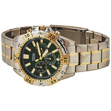 Fossil Garrett Chronograph Green Dial Two Tone Steel Strap Watch for Men - FS5622 Authentic Buy Shop Now