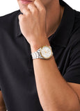 Michael Kors Accelerator Chronograph White Dial Silver Steel Strap Watch For Men - MK9112 Authentic Buy Shop Now