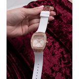 Guess Raven Diamonds Rose Gold Dial White Silicone Strap Watch for Women - GW0105L3 Authentic Buy Shop Now
