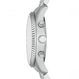 Michael Kors Lexington Chronograph Silver Dial Silver Steel Strap Watch For Men - MK8789 Authentic Buy Shop Now