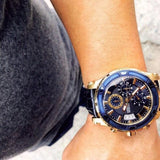 Guess Pinnacle Chronograph Quartz Blue Dial Blue Leather Strap Watch For Men - W0673G2 Authentic Buy Shop Now