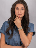 Guess Frontier Diamonds Gold Dial Gold Steel Strap Watch For Women - W1156L2 Authentic Buy Shop Now