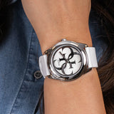 Guess G Twist Quartz White Dial White Silicone Strap Watch For Women - W0911L1 Authentic Buy Shop Now