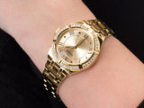 Guess Cosmo Diamonds Gold Dial Gold Steel Strap Watch For Women - GW0033L2 Authentic Buy Shop Now